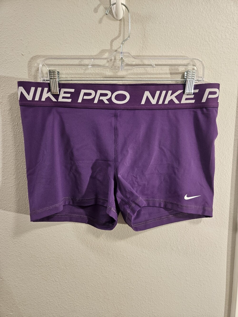Nike Pro 3" Mid Rise Shorts Women Size XL New Purple